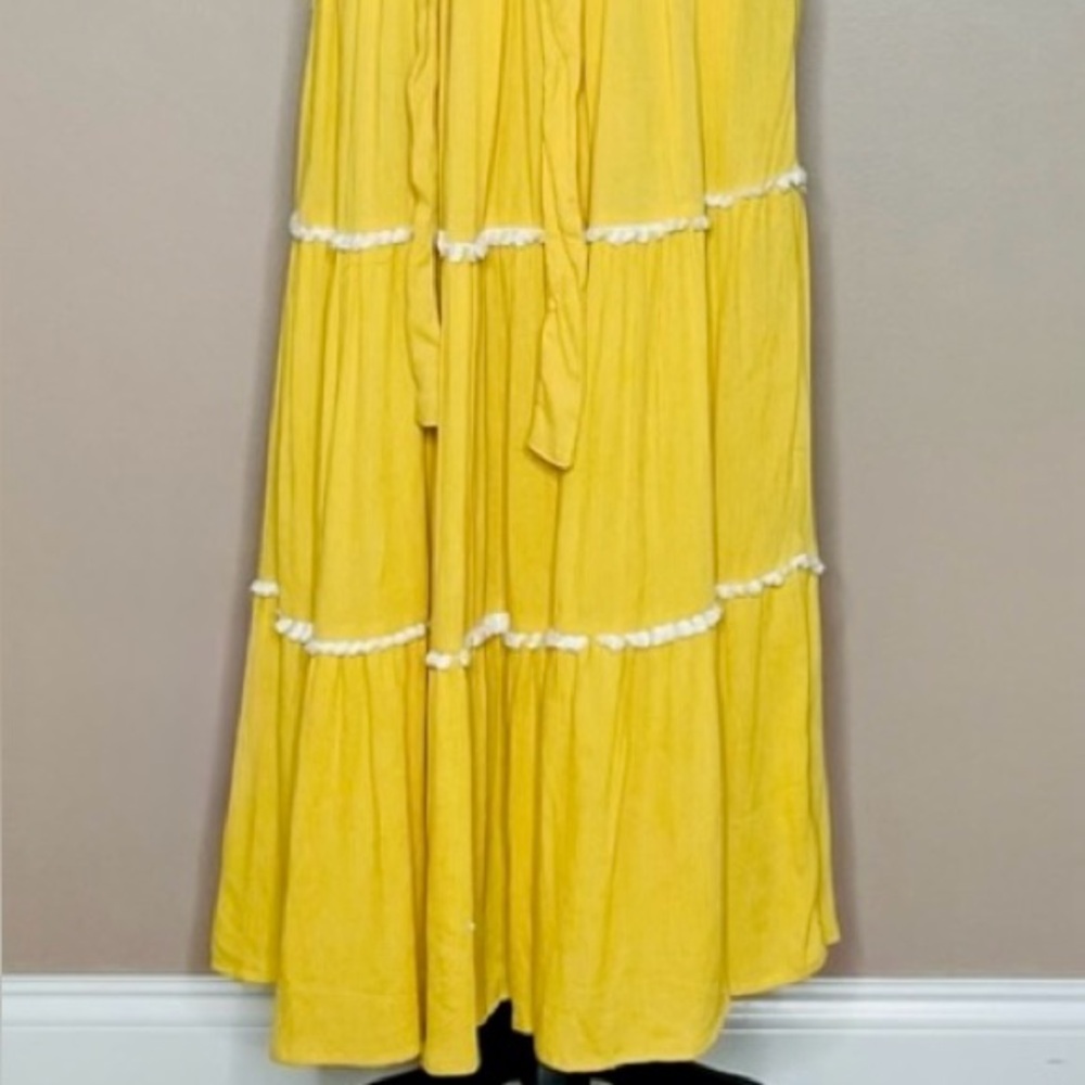 Joie Embroidered Yellow Sleeveless Midi-dress - Excellent Condition 🌷 - Picture 13 of 14